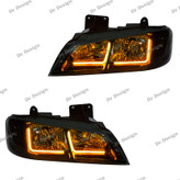 چراغ جلو اسپرت پژو پارس طرح نعون ال انبه ای داخل مشکی