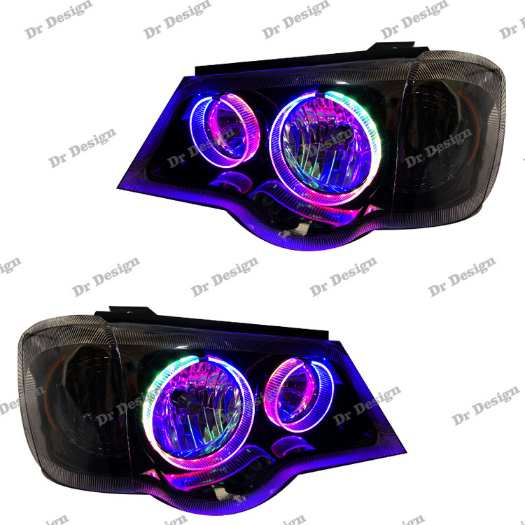 چراغ جلو اسپرت پراید حلقه سه بعدی فولکالر داخل مشکی