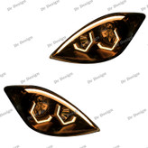 چراغ جلو اسپرت تیبا 1 و 2 طرح هگزا انبه ای داخل مشکی