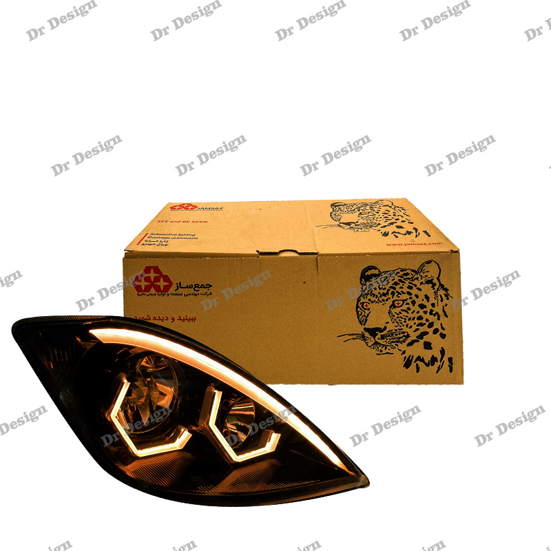 چراغ جلو اسپرت تیبا 1 و 2 جمع ساز طرح هگزا انبه ای