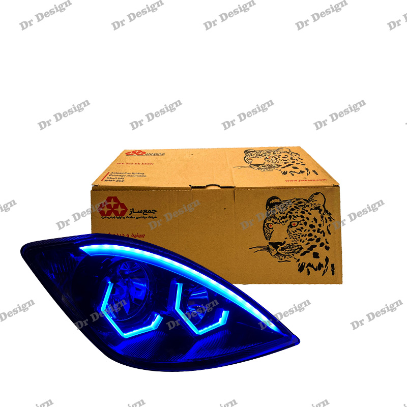 چراغ جلو اسپرت تیبا 1 و 2 جمع ساز طرح هگزا آبی