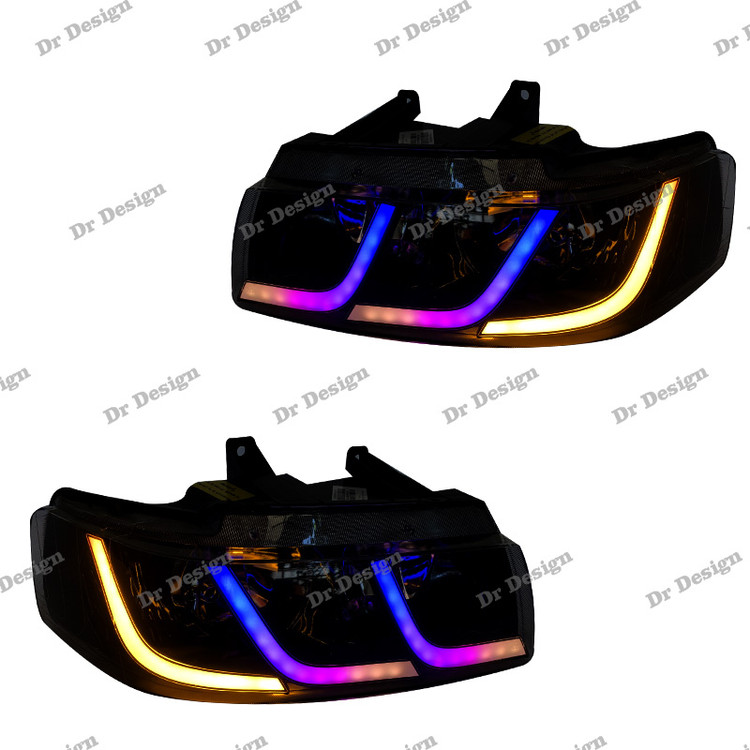 چراغ جلو اسپرت سمند طرح C6 فولکالر داخل مشکی