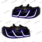 چراغ جلو اسپرت سمند طرح C6 سفید داخل مشکی