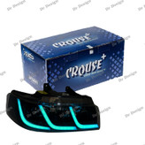 چراغ جلو اسپرت سمند کروز طرح C6 آبی یخی داخل مشکی