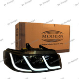 چراغ جلو اسپرت سمند مدرن طرح C6 سغید داخل مشکی