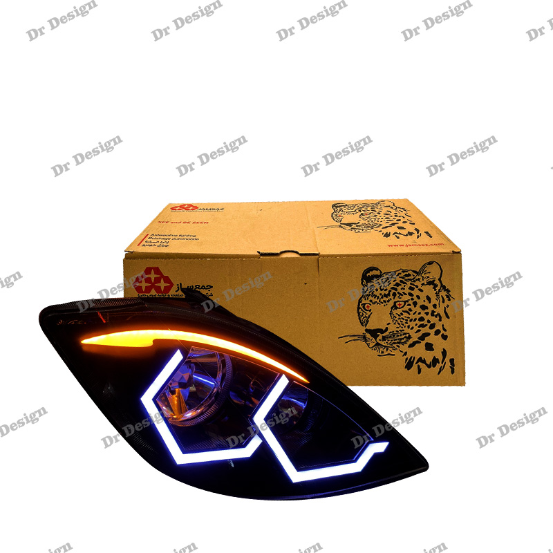 چراغ جلو اسپرت تیبا 1 و 2 جمع ساز طرح بی ام و سفید