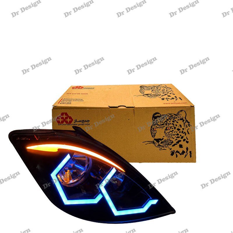 چراغ جلو اسپرت تیبا 1 و 2 جمع ساز طرح بی ام و آبی یخی