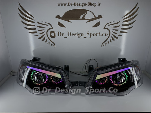 چراغ جلو اسپرت پراید 132 و 111 طرح توربو فولکالر داخل مشکی