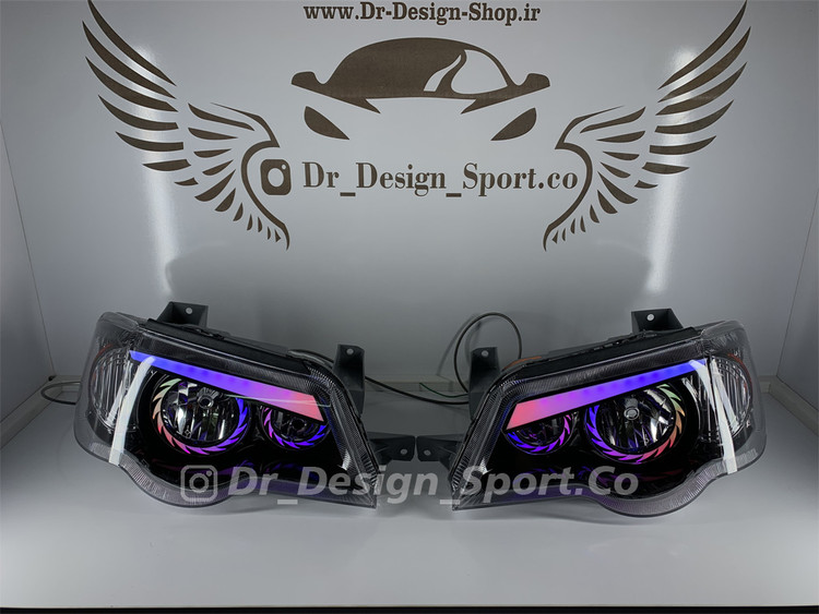 چراغ جلو اسپرت پراید 132 و 111 طرح توربو فولکالر داخل مشکی
