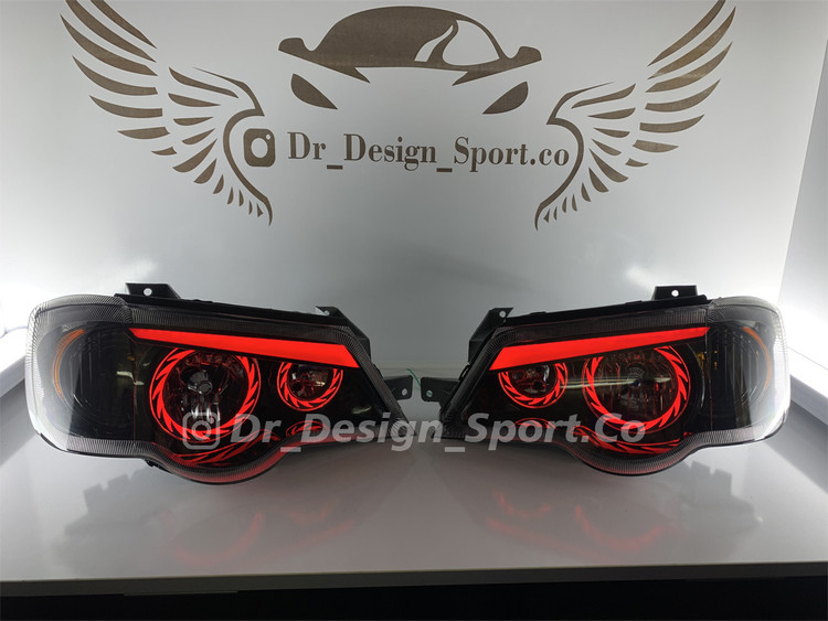 چراغ جلو اسپرت پراید 132 و 111 طرح توربو قرمز داخل مشکی