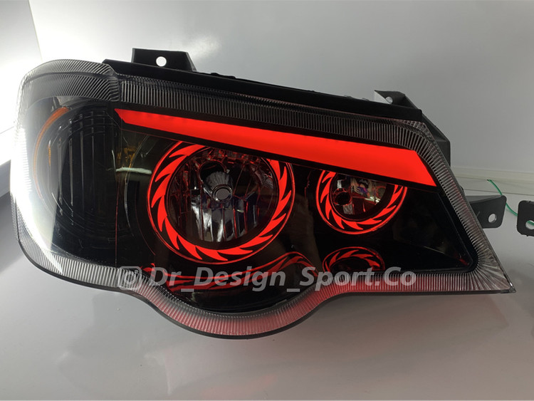 چراغ جلو اسپرت پراید 132 و 111 طرح توربو قرمز داخل مشکی