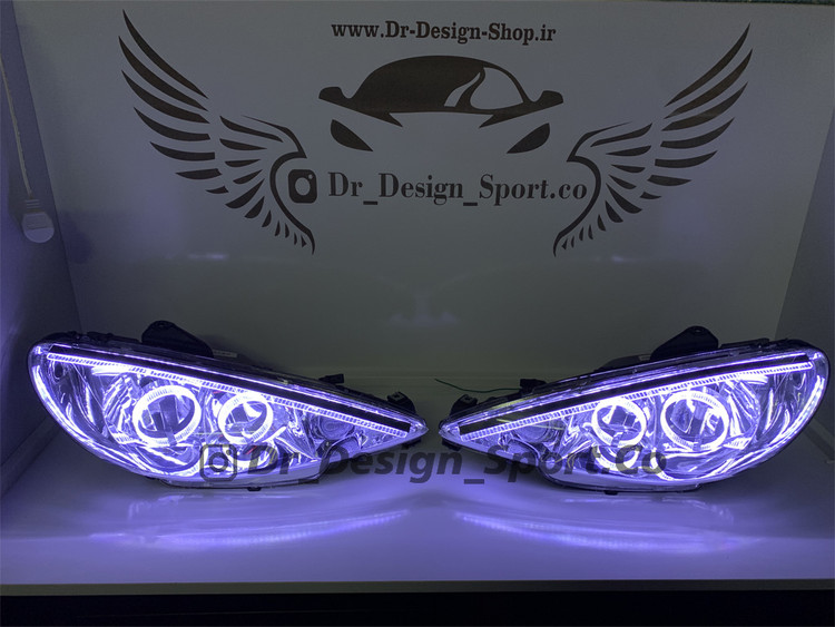 چراغ جلو اسپرت 206 طرح Angry