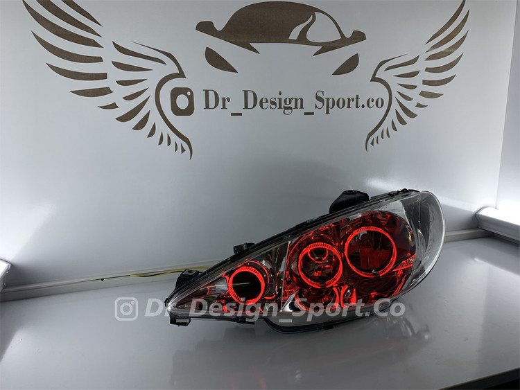 چراغ جلو اسپرت 206 طرح سه حلقه قرمز