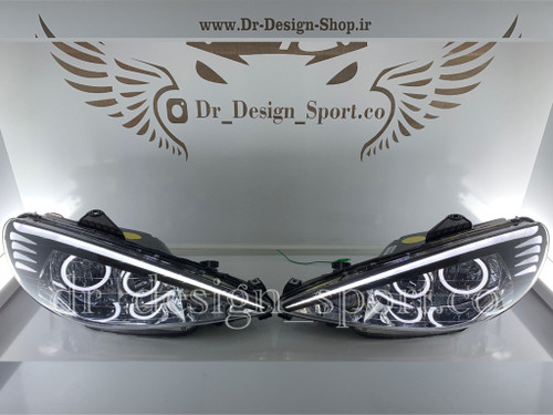 چراغ جلو اسپرت 206 طرح باکستر سفید