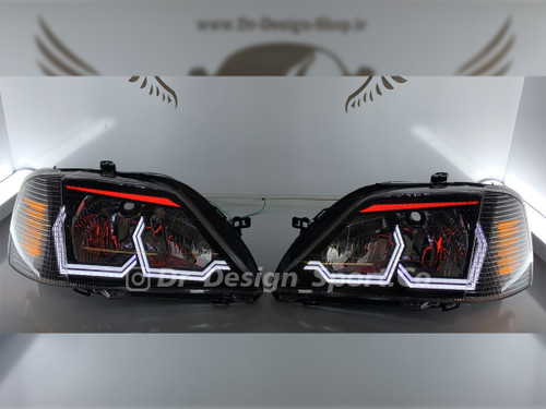 چراغ جلو اسپرت ال 90 طرح بی ام و سفید قرمز