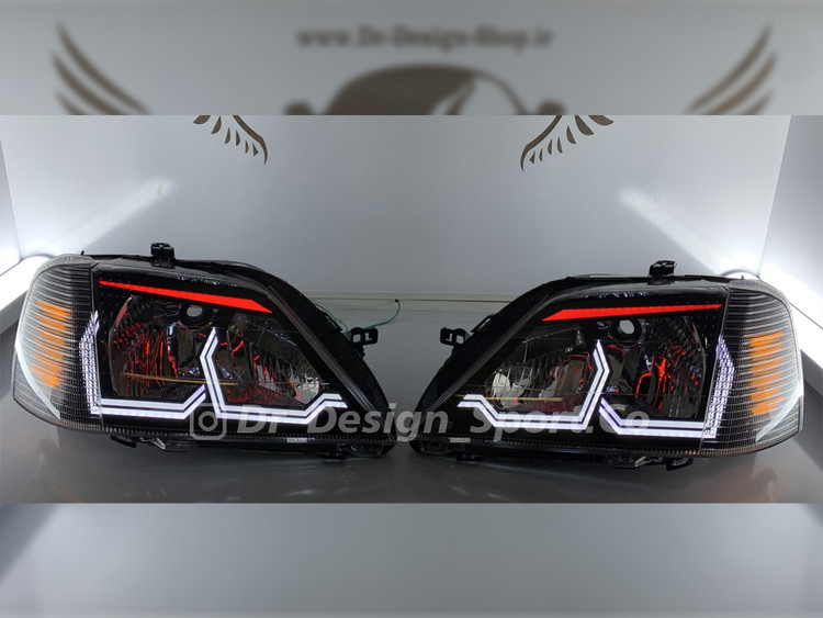 چراغ جلو اسپرت ال 90 طرح بی ام و سفید قرمز