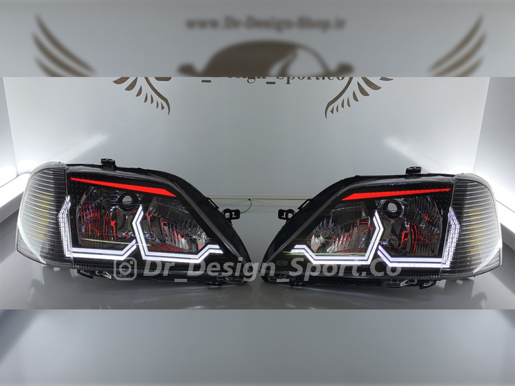 چراغ جلو اسپرت ال 90 طرح بی ام و سفید قرمز
