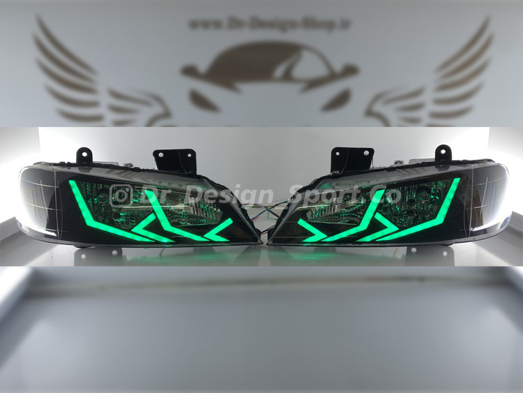 چراغ جلو اسپرت پارس طرح لامبورگینی سبز