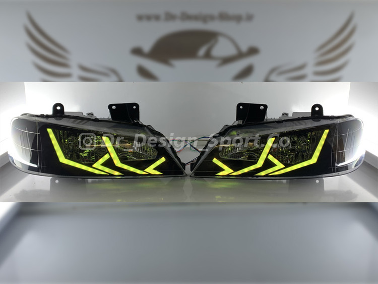 چراغ جلو اسپرت پارس طرح لامبورگینی زرد