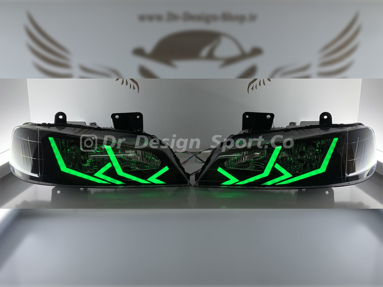چراغ جلو اسپرت پارس طرح لامبورگینی سبز