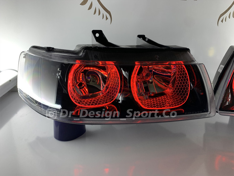 چراغ جلو اسپرت سمند طرح یو قرمز داخل مشکی