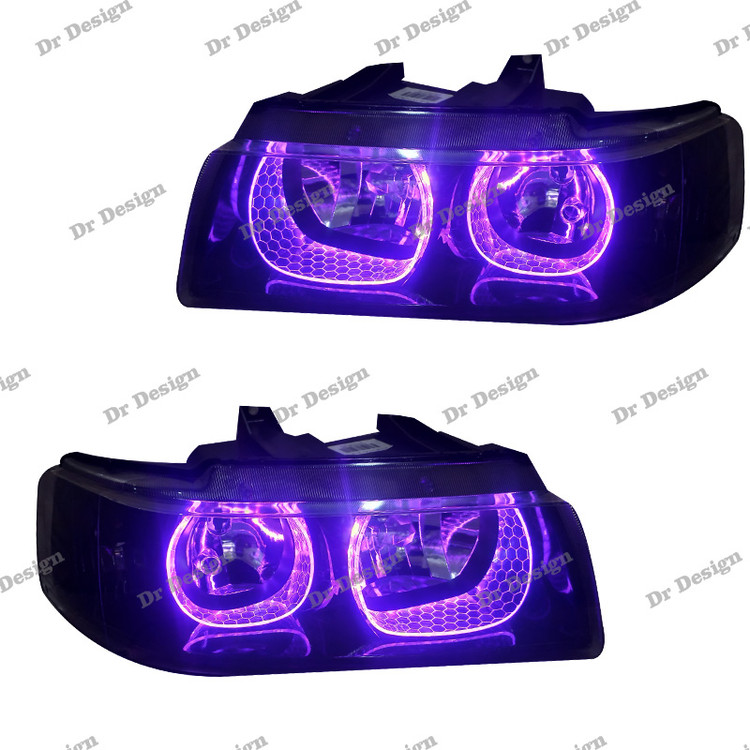 چراغ جلو اسپرت سمند طرح یو بنفش داخل مشکی