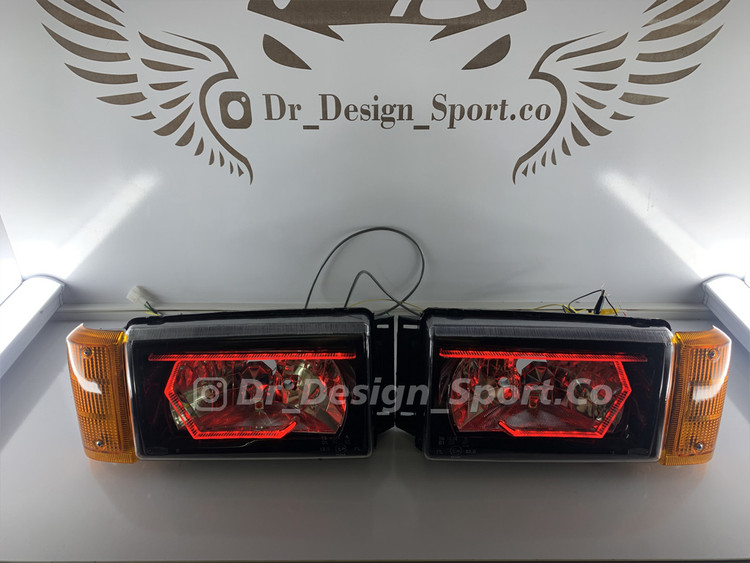 چراغ جلو اسپرت پیکان طرح هگزا قرمز داخل مشکی