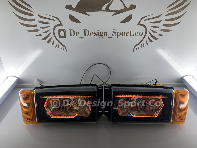 چراغ جلو اسپرت پیکان طرح هگزا انبه ای داخل مشکی