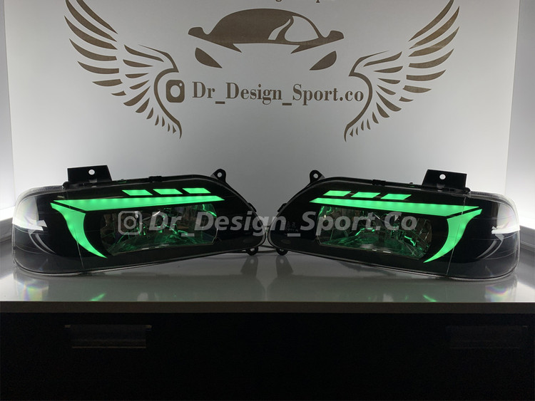 چراغ جلو اسپرت پراید طرح ویلد سبز