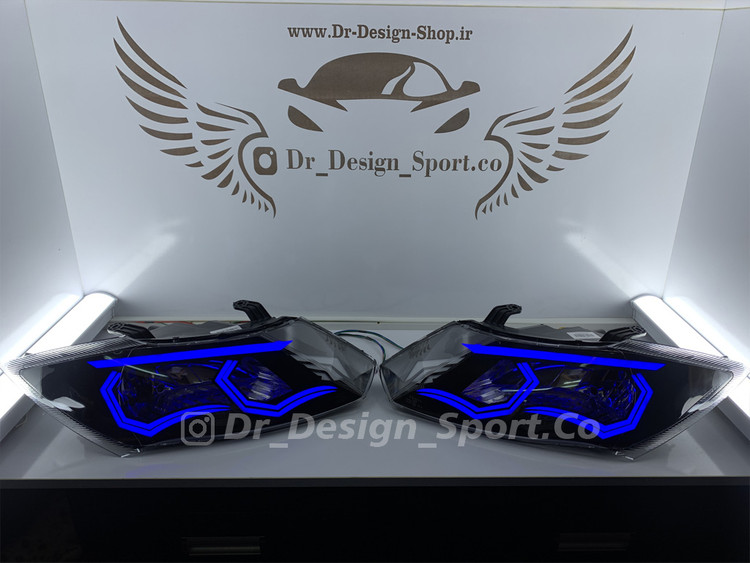 چراغ جلو اسپرت ساینا و کوئیک طرح ترانسفورمد آبی