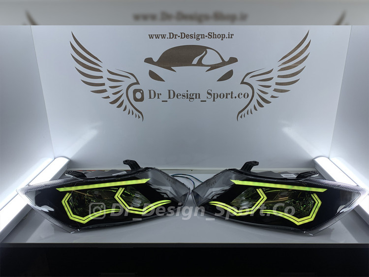 چراغ جلو اسپرت ساینا و کوئیک طرح ترانسفورمد زرد