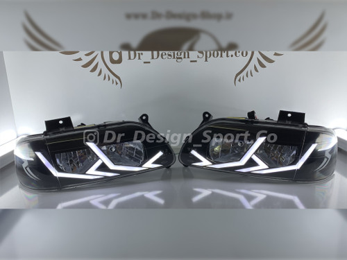 چراغ جلو اسپرت پراید طرح لامبورگینی سفید