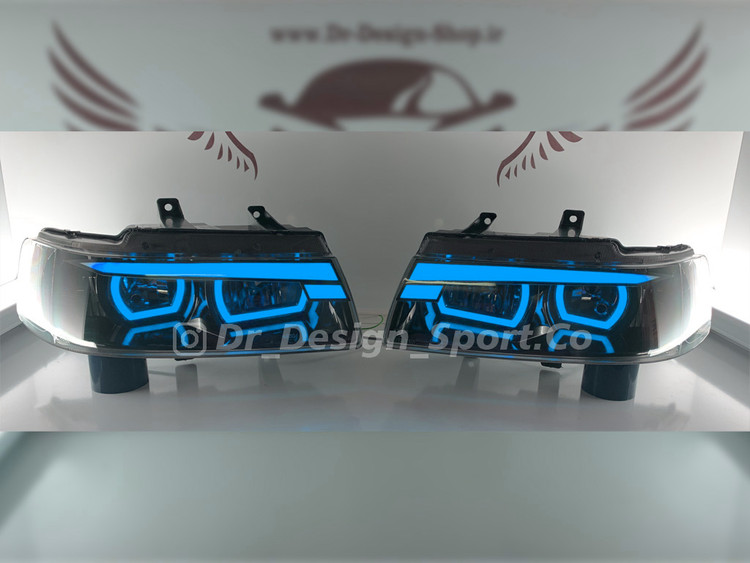 چراغ جلو اسپرت سمند طرح دمون آبی یخی
