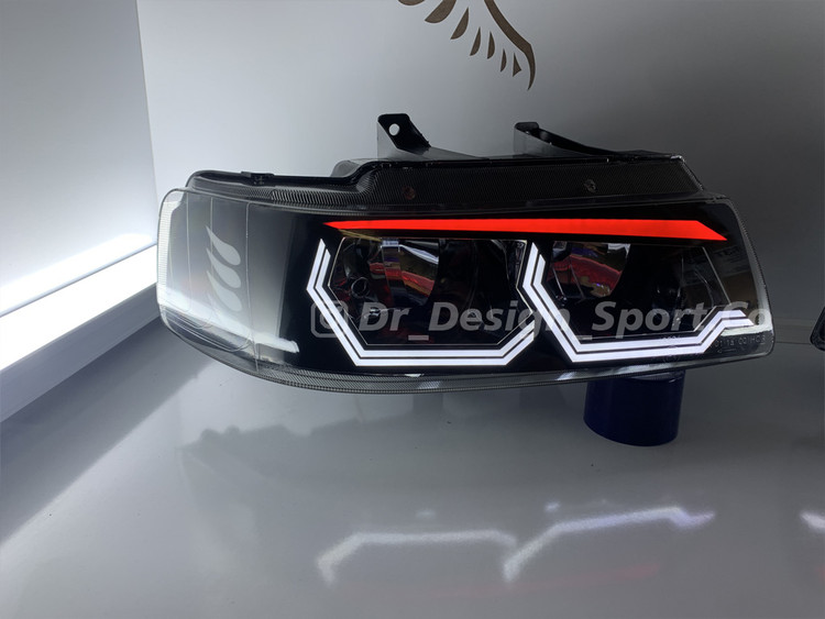 چراغ جلو اسپرت سمند طرح هگزا ابرویی سفید قرمز