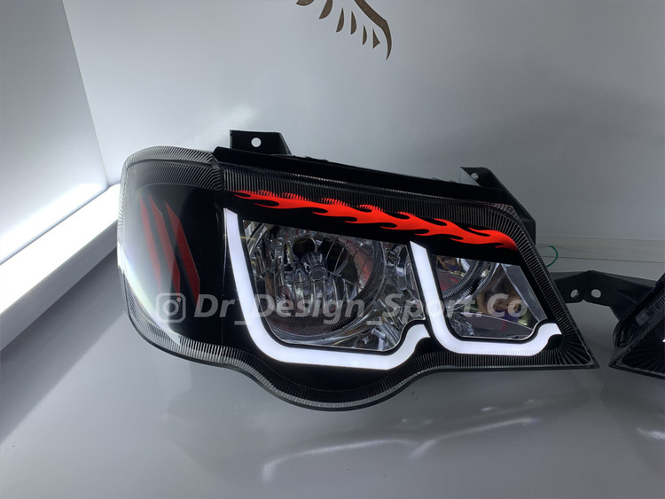 چراغ اسپرت پراید طرح آتش سفید قرمز