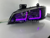 چراغ جلو اسپرت پژو پارس طرح نعون ال بنفش داخل مشکی