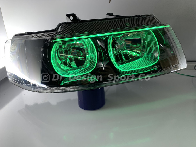 چراغ جلو اسپرت سمند مدرن طرح یو سبز دو حالته