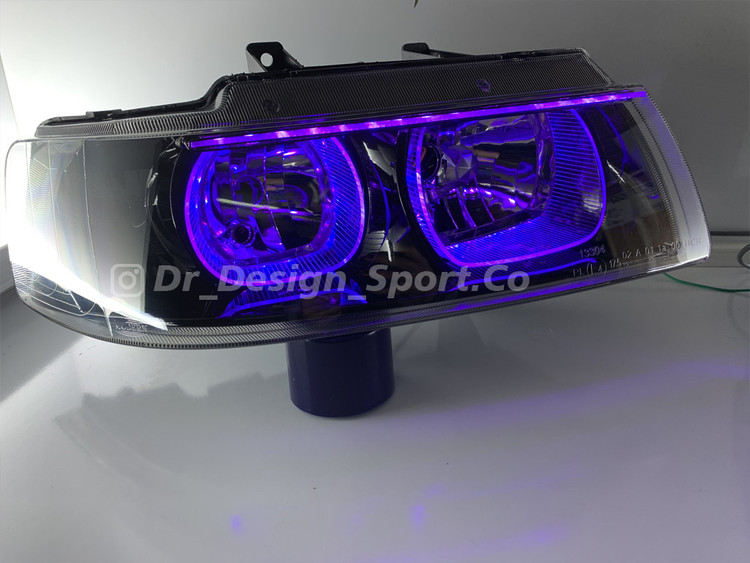 چراغ جلو اسپرت سمند مدرن طرح یو بنفش دو حالته