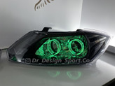 چراغ جلو اسپرت ساینا و کوییک مدل حلقه سه بعدی سبز