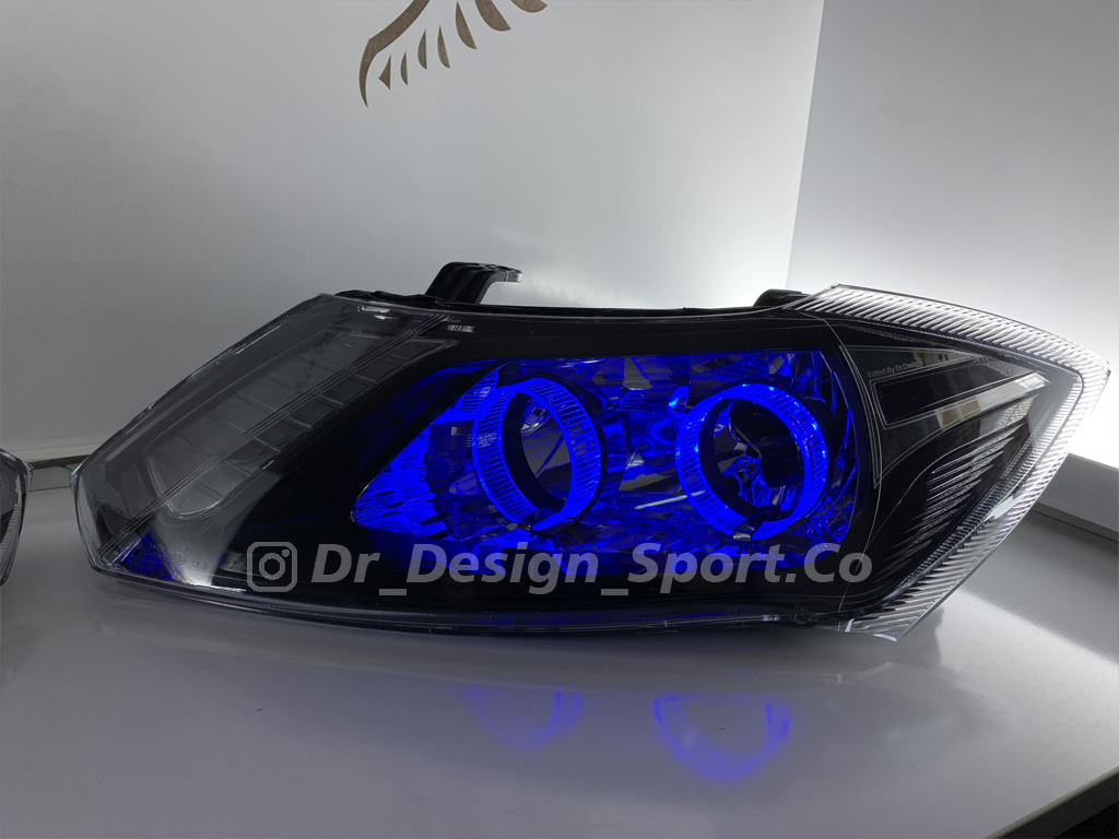 چراغ جلو اسپرت ساینا و کوییک مدل حلقه سه بعدی آبی