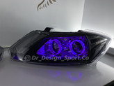 چراغ جلو اسپرت ساینا و کوییک مدل حلقه سه بعدی بنفش