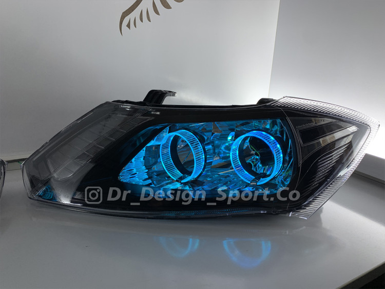 چراغ جلو اسپرت ساینا و کوییک مدل حلقه سه بعدی آبی یخی