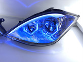 چراغ جلو اسپرت تیبا طرح هگزا آبی یخی