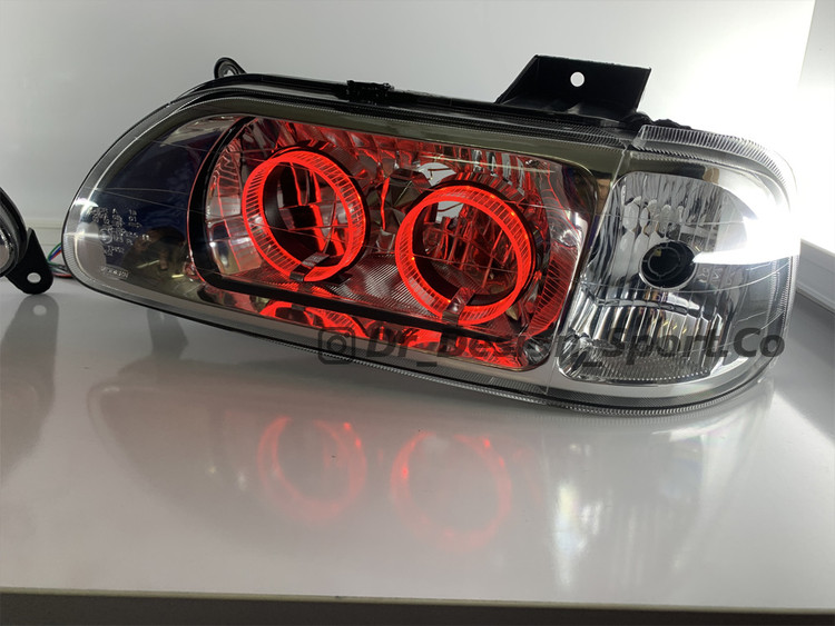 چراغ جلو اسپرت پراید حلقه سه بعدی قرمز