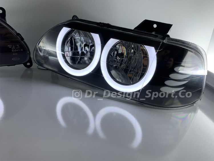 چراغ جلو اسپرت پراید طرح جفت حلقه سفید