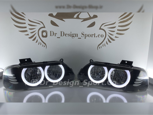 چراغ جلو اسپرت پراید طرح جفت حلقه سفید