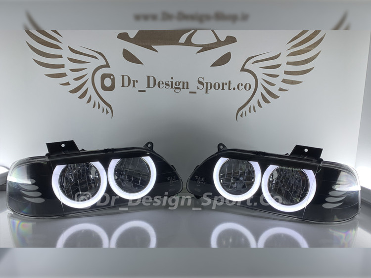 چراغ جلو اسپرت پراید طرح جفت حلقه سفید