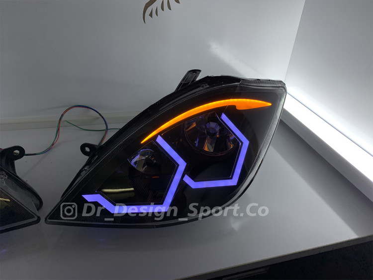 چراغ جلو اسپرت تیبا 1 و 2 طرح بی ام و سفید