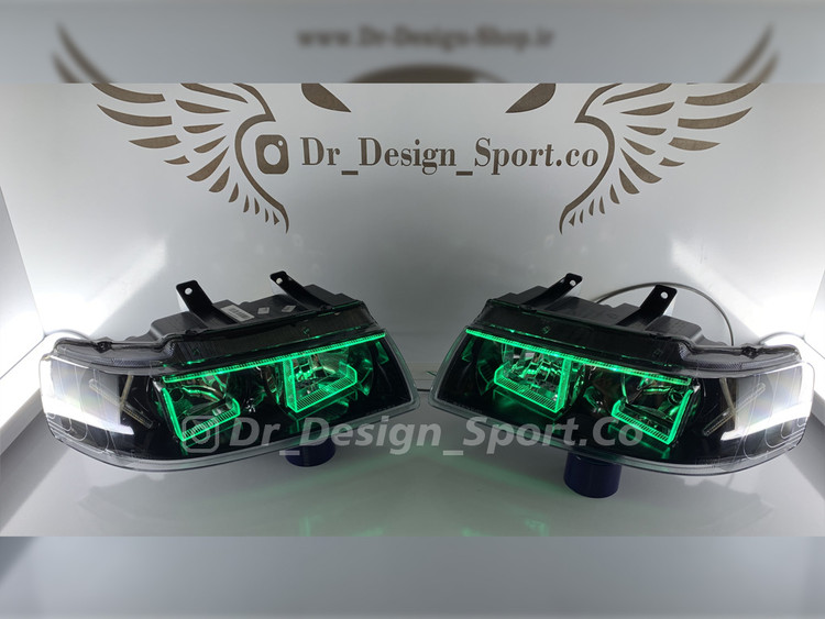 چراغ جلو اسپرت سمند طرح ال سبز دو حالته