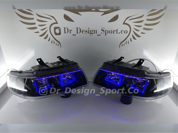 چراغ جلو اسپرت سمند طرح ال آبی دو حالته